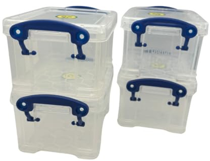 Really Useful Plastic Storage Box 0.3 Litre Clear (Pack of 4) (Clear)
