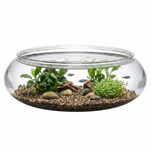 Milisten Aquariumtank, transparent, multifunktional, für Büro, für Betta-Fische und Pflanzen, transparente Vase, Dekoration für Haus, Büro, Garten, Hochzeit