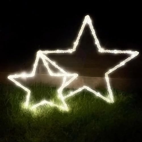LED Acryl Outdoor Sterne, Timer, Batteriebetrieb, stehend im Garten oder hängend an der Tür, Ø 40 und 57 cm Weihnachtsbeleuchtung Gartendekoration 11079…