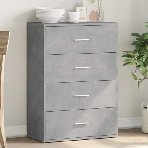 JUDYY Sideboard Betongrau 60x31x84 cm Holzwerkstoff, Kommode Schlafzimmer, Kommoden & Sideboards, Wohnzimmerschrank, Flur Kommode, Zimmer Möbel - 840502