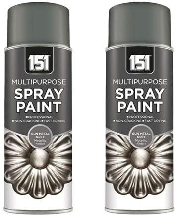 YSAMAX 151 Multipurpose Gun Metal Grey Metallic Spray Paint, Provides Long-Lasting Protection, Both Indoor And Outdoor Use, Easy-To-Use, 400 ML, (2PCS)