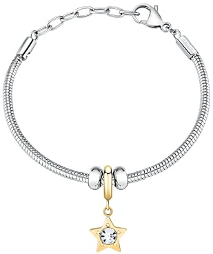 Morellato Bracciale Donna in Acciaio, Cristalli, Collezione DROPS, Stella, Regalo Sorella - SCZ1372