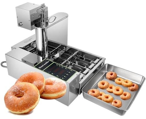 RRXEOUU Mini Donut Maker, Automatic Donut Machine, Stainless Steel, Modern Style, 110V