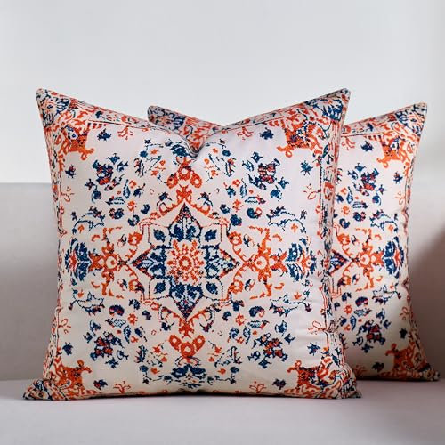 Aisybaklyn Home Juego de 2 Fundas de Cojines Boho Funda Cojin 40x40 Funda de Cojín Bohemia Estilo Tribal Decorativo Cuadrado Manta para Sofá Dormitoriocon Jardín Coche Hogar Salón Estar Sofás