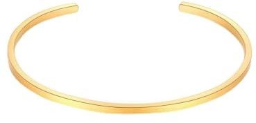 True Rebels Herren Armband Edelstahl gelbgold | gelbvergoldet 14 Karat, Armspange, ohne Verschluss