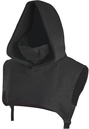 harayaa mit Abnehmbarer Strumpfkapuze, Damen Herren Winter Kapuzen Fake Kragen Ohne Dickey Halswärmer, Schwarz