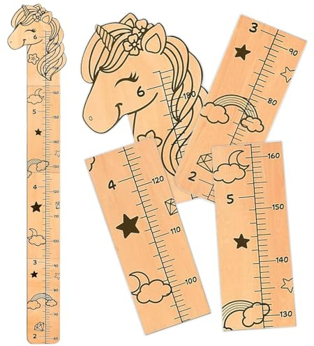 Messlatte Kinder Holz Messlatte Kinder Personalisiert mit Tiermotiv 50-180 cm Geeignet für die Wanddekoration im Kinderzimmer und Als Geschenk für Kinder und Babys zur Geburt