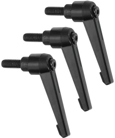 QUARKZMAN 3Pcs M8 x 16mm Perillas Ajustables Mango Roscado Macho Botón De Liberación Rápida Trinquete Bloqueo Giratorio Para Maquinaria De Torno, Negro