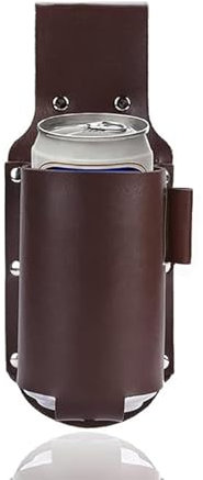 T TAKONE Cintura porta bottiglie di birra con portapenne, in pelle, per birra e lattine, a mani libere e pratico per attività all'aperto, campeggio, barbecue e festival, (Kafei)