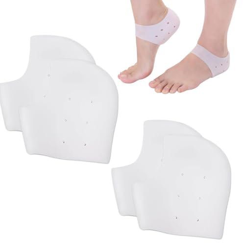 Hemlosk 2 Pares Taloneras Silicona, Taloneras Fascitis Plantar para Zapatos, Terapeuticas Transpirables, Protector Talon para Aliviar Talones Dolor Seco Agrietado, Fascitis Plantar, Espolón Calcáneo