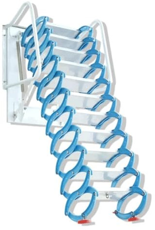 Dachleitern Tragbare Dachbodenleiter, herunterziehbare Dachbodenleiter, Wandmontage, Dachbodentreppe für den Innen- und Außenbereich, klappbare Leiter, Tragkraft: 500 kg Platz sparen