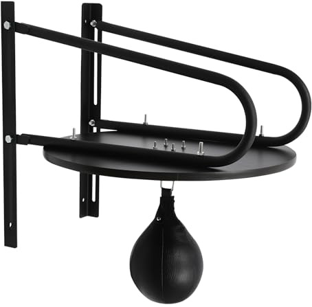 Schwarz Fitness-Ball Boxen Reaktion Ausbildung Bausatz, Wandmontage Boxsack Boxen Ausbildung Komplettpaket Verstellbare Fitness-Rahmengeräte mit Speed Ball, für Hause Fitnessstudio 60 * 60 cm