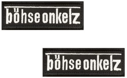 2 Stück Böhse Onkelz Patches Taktische Fun Stickerei Patches Applikationen für Jacken,Hemden,Hosen Mützen,Taschen,Biker,Rucksack,Uniformen,DIY-Zubehör,Kleidung Hook and Loop Emblem