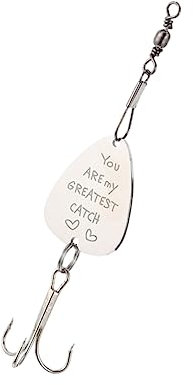 JOINPAYA 2 Stück Geschenkfischhaken Köderhaken Zum Angeln Personalisierte Angelköder Angeln Schlüsselanhänger Personalisierter Angelköderhaken Gravierter Angelhaken Kette Silber Stahl