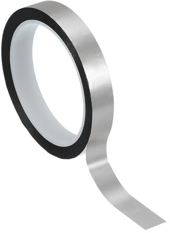 PATIKIL Cinta De Película De Poliéster Metalizada 15mm X 50 Metros Cinta Decorativa Plateada Mate Cinta Adhesiva Espejo Para Detalles Pared De Acento Artes De Barco Paredes