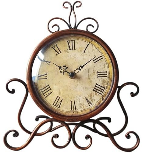 iplusmile Reloj de mesa silencioso reloj de chimenea vintage para sala de estar dormitorio sin batería materiales de alta calidad y legible