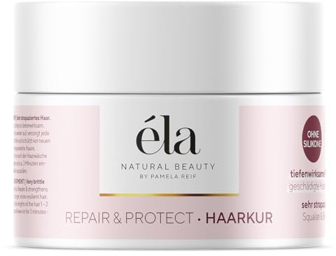éla x Pamela Reif Haarkur Repair & Protect, 200 ml, vegan | Intensivpflege für geschädigtes & strapaziertes Haar, repariert & stärkt, mit Squalan & Bio-Mandelöl, vegane Naturkosmetik