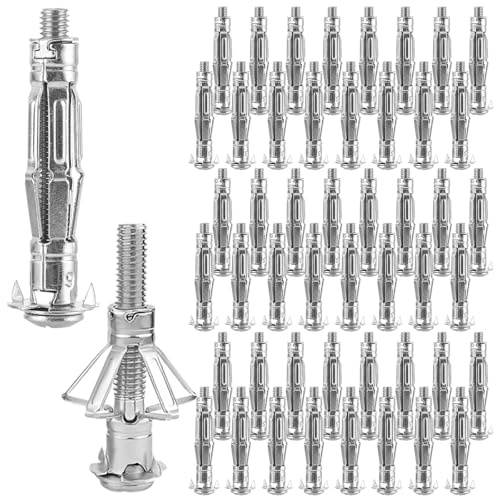 LDXDRU 50 Stück Hohlraumdübel, Metall Hohlwanddübel M6x52mm Expansion Nuts Hohlraumdübel Spreizdübel Perfekt mit Hohlwänden,Gipskarton, Holzspan, Sperrholzplatten, Montage Set Hohlraumbefestigung