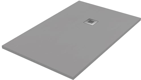 Piatto doccia in resina colore cemento 70x130 cm con griglia e piletta – Showey