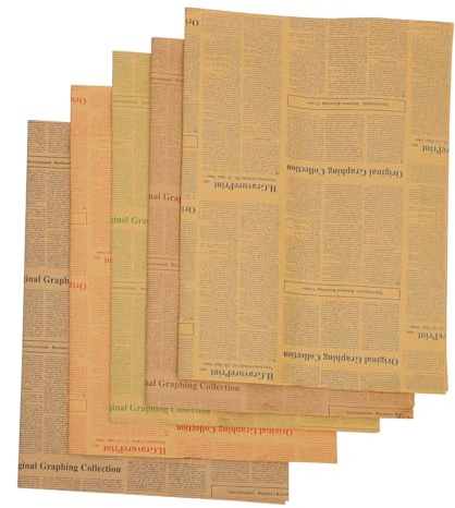DEARMAMY 20 Piezas Papel De Obsequio Envoltorios De Flores De Periódico Inglés Para Regalos Envoltorios De Libros Vintage De Papel De Obsequio Para Libros De Embalaje Retro