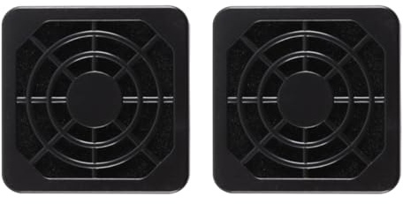 Alide 2 st. 4 cm svart fyrkantigt plastkylfläktfilterskydd, dammgaller för filterfläktchassi, för PC-datorchassi, serverchassi, nätdesign