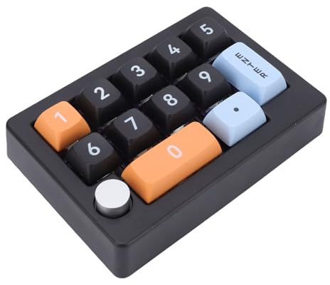 Sxhlseller Clavier de Jeu Mécanique à 12 Touches, Clavier RVB Ro à Une Main avec Commutateurs Remplaçables à Chaud, 12 Modes Rétroéclairés, Commandes par Joystick et Boutons, pour Les Jeux (Black)