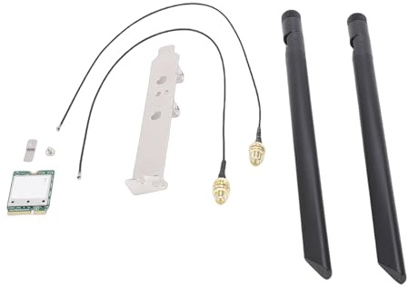Zunate Scheda Wireless WiFi 7, Adattatore di Rete M.2 da 5,8 Gbps con 2x2 Antenne Esterne per 11, Supporta Bande 2,4 GHz 5 GHz 6, 4K QAM, MLO, 320 MHz