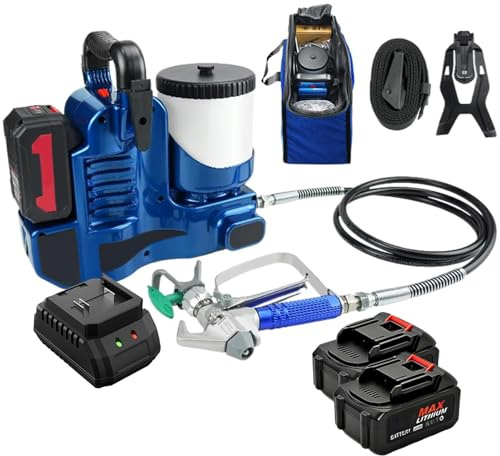 Sladdlös färgspruta, snabb sprutning kompatibel med Makita 18V batteri, sprutpistol med 70-tums justerbar slang för 360° full och hög räckvidd färg 2battery