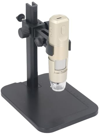 Decumeby Microscopio Digital USB, Microscopio Electrónico de Mano WiFi 1600X, Portátil 1080P con Soporte Ajustable para Teléfono, Computadora Portátil y PC