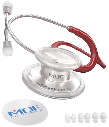 MDF Instruments - MD One - Stéthoscope - Pavillon Double - Acier Inoxydable - Bordeaux (MDF77717)