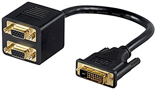 Wentronic DVI-Adapter (DVI-Stecker auf 2X SVGA-Buchse, vergoldete Kontakte)