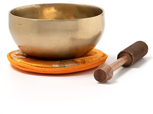 Tibetansk ljudskål I ca. 400 g I för mindful, yoga, meditation, grundskola, förskola I inkl. kil/dyna I handsmidd I Fair Trade från Nepal