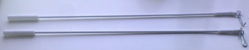 1 pair of Curtain Draw Rods 100cm long - white metal
