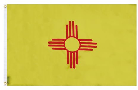 AZ FLAG Drapeau Nouveau-Mexique 150x90 cm Polyester 100D 2 Œillets | Usage intérieur et extérieur Drapeau décoratif de l'état américain du Nouveau-Mexique New Mexico avec œillets métalliques