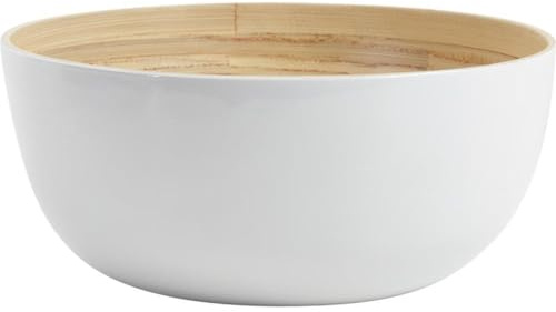 AUBRY GASPARD - Corbeille en Bambou Laqué Blanc - Ø 25 cm x Hauteur 11 cm - Idéale pour Servir Fruits Secs - Élégante et Légère - Parfaite pour Cuisine et Arts de la Table