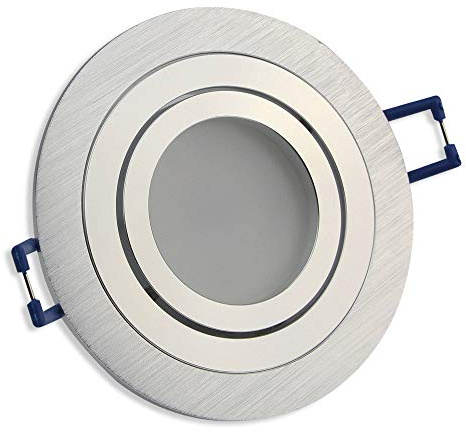 LED Einbaustrahler silber - rund 5 Watt kaltweiß 12V - MR16 Einbauleuchten schwenkbar 80mm Bohrloch - Einbau-Spot Decken-Strahler Deckeneinbaustrahler Deckenspot Deckeneinbauleuchte