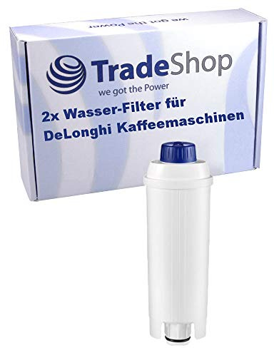 Trade-Shop 2x Water Filter Replaces DLS C002 SER3017 for DeLonghi EC820B, EC850M - EC860M, EC800, EC820, EC840, EC850, EC860, EC860.M, EC680 / Filter Cartridge