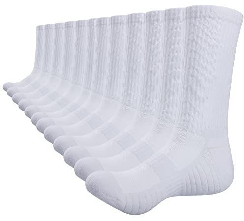 TANSTC Calza Uomo Donna Invernali Termici 39-42 Cotone Calzini Caldi Unisex Adulto, Schiuma Impermeabile, Confortevole Durevole Calzini Per Sport Lavoro Basket Corsa Padel Ciclismo, Bianco 6 Paia
