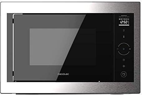 Cecotec Digitale und einbaubare Mikrowelle GrandHeat 2500 Built-In Touch Steel Black. 25 Liter Fassungsvermögen mit Grill und 900 W Leistung, Touchscreen