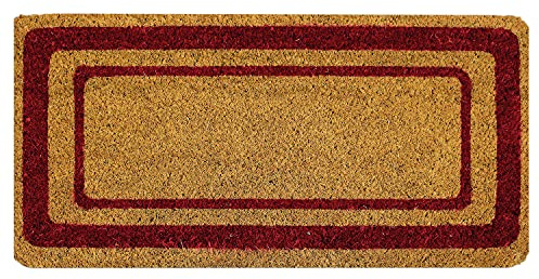OLIVO.shop | Felpudo de coco natural con base antideslizante, alfombra de entrada, 3 colores, 5 tamaños (rojo, 40 x 80 cm)