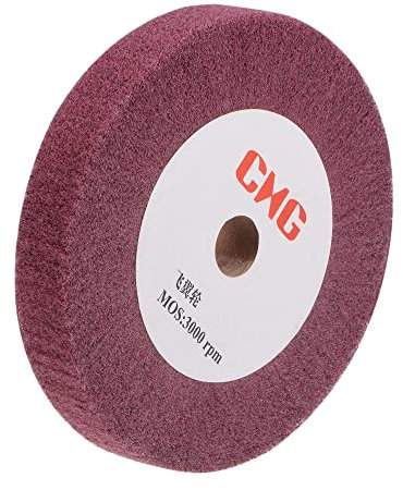 sourcing map 150mm x 25mm 320 Grit Non-Woven Polishing Burnishing Wheel Nylon Wire Drawing Abrasive Flap Wheel for Stainless Steel Copper Red