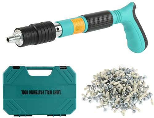 lifBetter Nagelpistole 110 Stück Rund Nagel Nail Gun Stahlnagelpistole Werkzeug zum Nageln Handschuhen Schlüssel für Brillen Ohrstöpsel