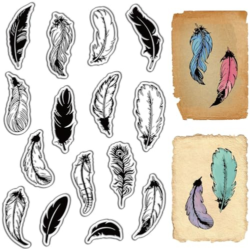 CRASPIRE Feder-Gummistempel Vintage Transparent Transparent Silikon-Siegel Stempel Für DIY Scrapbooking Fotoalbum Dekorative Karten Stempel Tagebuch Dekoration