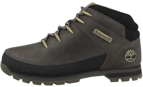 Timberland Stivali stringati da uomo Euro Sprint Mid Hiker, Medium Grey Full Grain Tb0a2k84el7, 42 EU