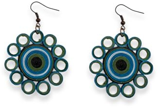 Boucles d’oreilles handmade en papier quilling multicolore