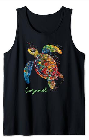 Cozumel Mexiko Urlaub Meeresschildkröte Tauchen Vintage Retro Tank Top