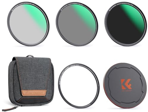 K&F CONCEPT Nano-Xcel 95mm Kit de Filtro Magnético CPL+ND8+ND64+Tapa | Magnetic Filter Quick Swap System Filtro Polarizador, Densidad Neutral 8, ND64, Anillo de Adaptador, Tapa para Lente - FU02