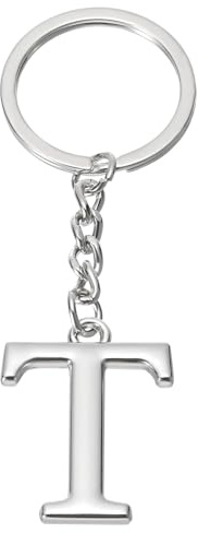 PATIKIL Silber Schlüsselanhänger Buchstabe A-Z Metall Buchstaben Anhänger mit Schlüsselringe Anfangsbuchstaben Schlüssel Anhänger für Damen Herren Taschen Rucksack Autoschlüssl Dekoration