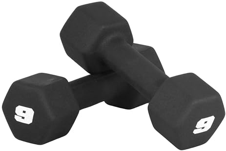 CAP Barbell 9 LB Neoprene Dumbbell Hand Weights - Pair | Black