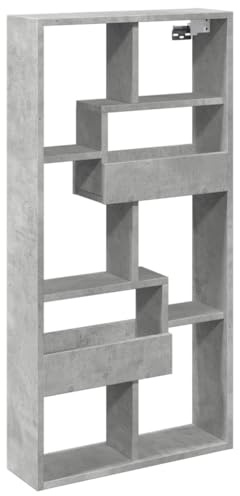 vidaXL Wandschrank Betongrau 50x15x100 cm Holzwerkstoff